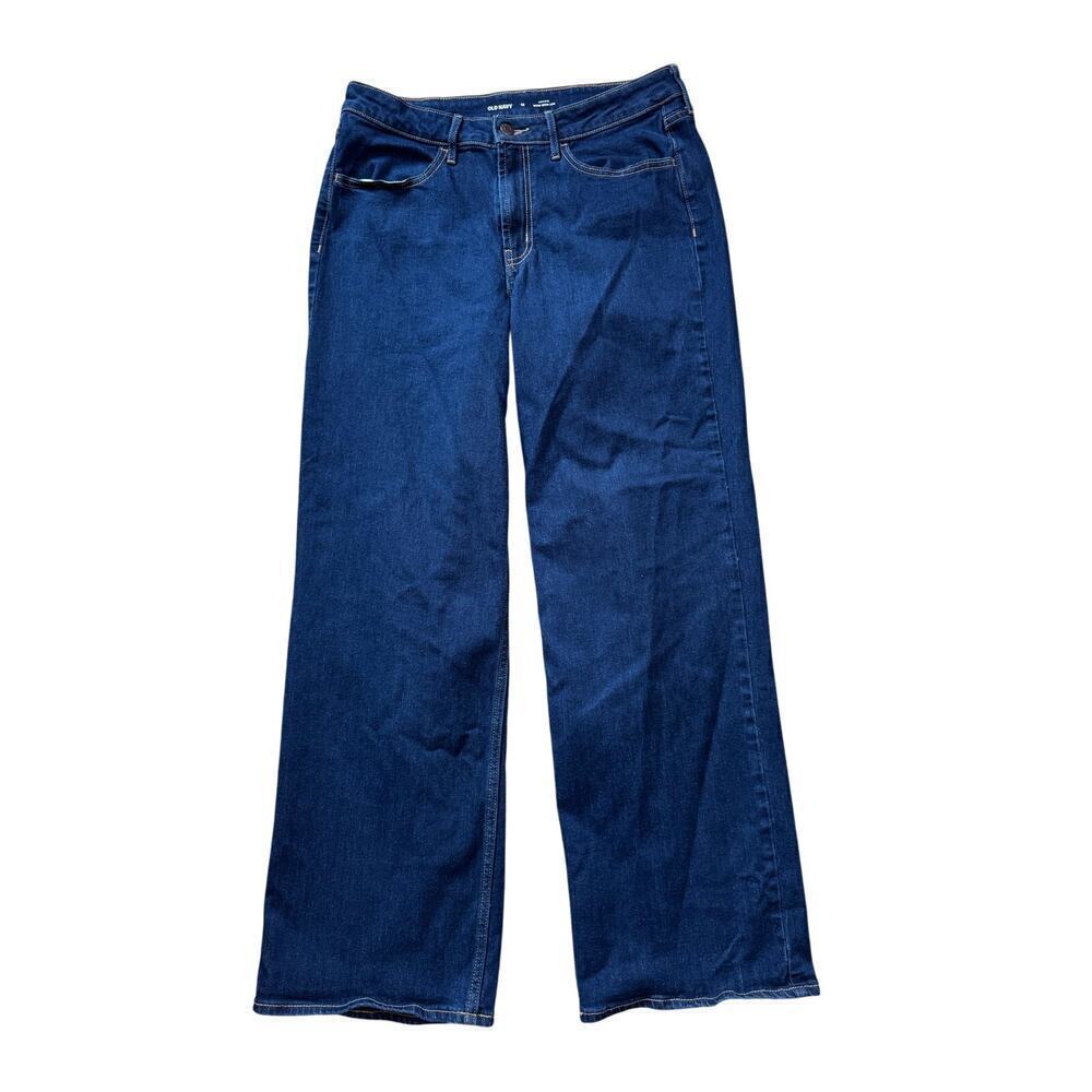 OLD NAVY WOW Wide Leg Denim Blue Jeans, Woman's Jeans/Pants; High Rise, Wide Leg
